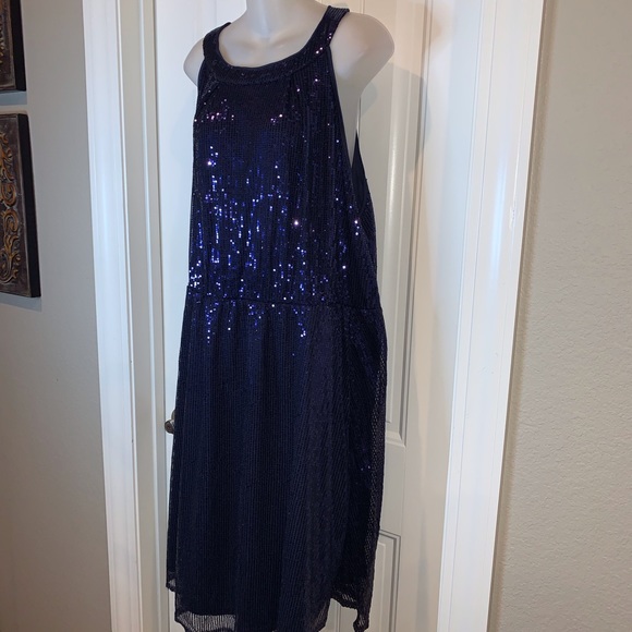 COPY - Bloomchic Plus Navy Sequin Dress NWT - Picture 5 of 7